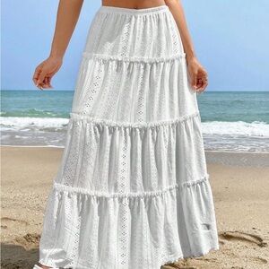 Soleia Women's Eyelet Embroidery Maxi Skirt